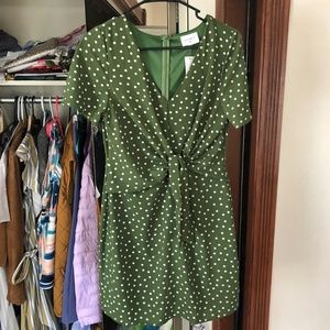 Forest Green Polka Dot Mini Dress
